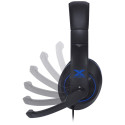 Fone De Ouvido Headset Gamer V Blade Ii P2 Estéreo Com Microfone Retrátil E Ajuste De Haste - Preto Com Azul